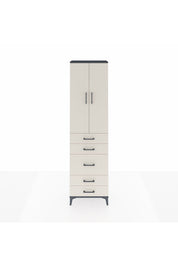 Arges Dolap 3 Raflı 5 Çekmeceli 2 Kapaklı 60x30x221 Antrasit-Aytaşı