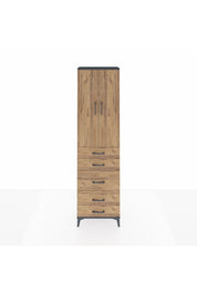 Arges Dolap 3 Raflı 5 Çekmeceli 2 Kapaklı 60x30x221 Antrasit-Çam