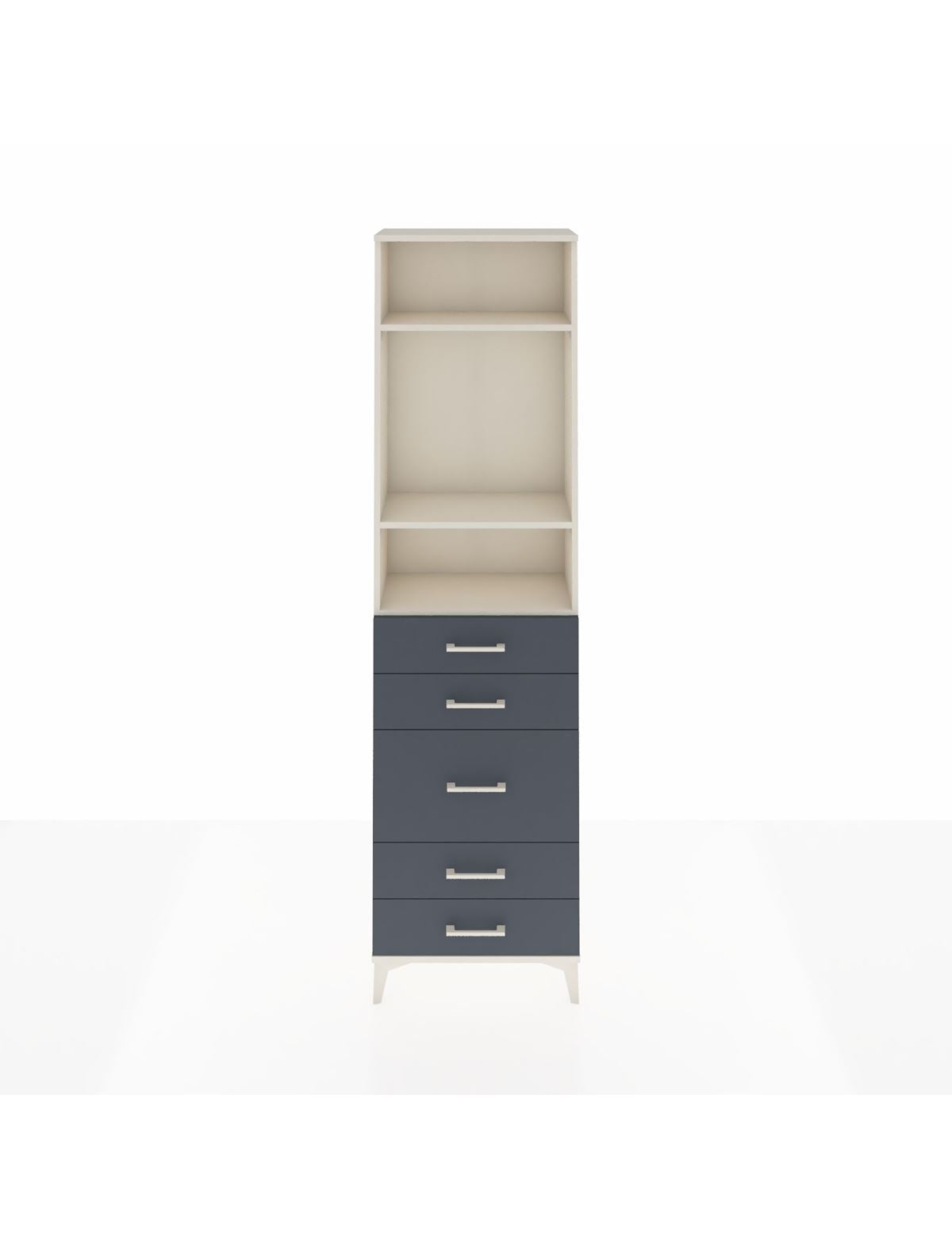 Arges Dolap 3 Raflı 5 Çekmeceli 60x30x221 Aytaşı-Antrasit