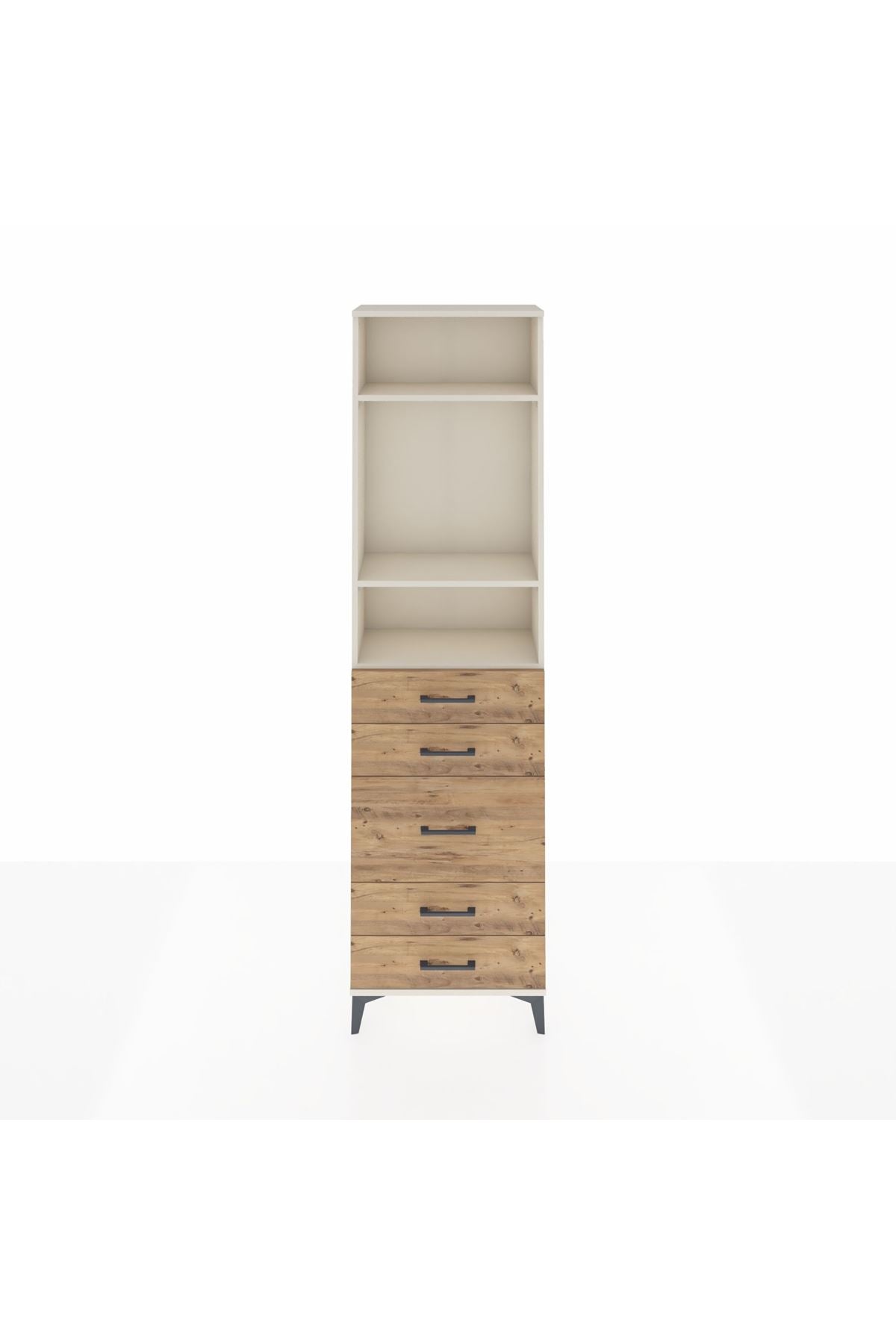 Arges Dolap 3 Raflı 5 Çekmeceli 60x30x221 Aytaşı-Çam