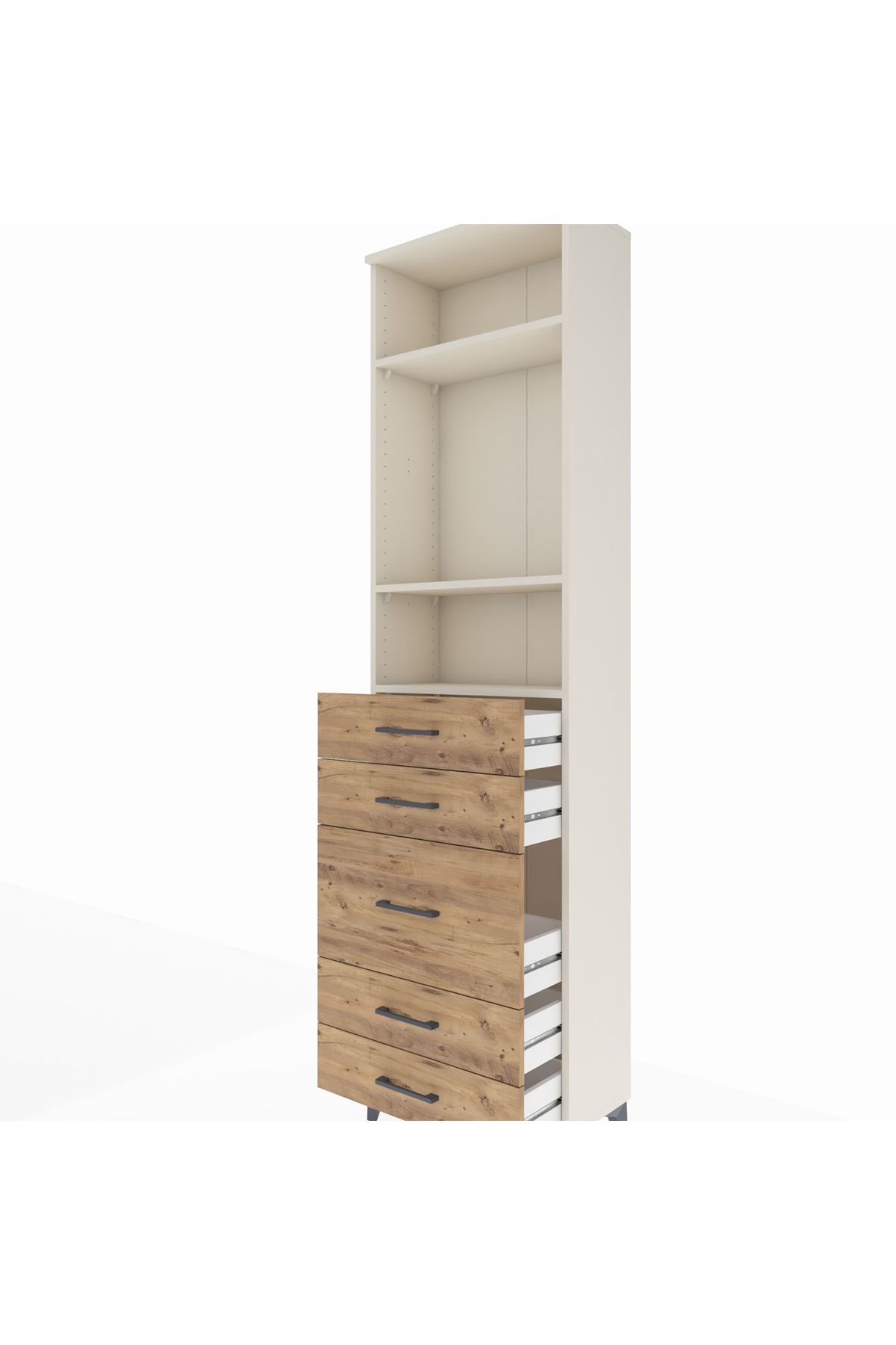 Arges Dolap 3 Raflı 5 Çekmeceli 60x30x221 Aytaşı-Çam