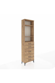 Arges Dolap 3 Raflı 5 Çekmeceli 60x30x221 Çam-Çam