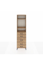 Arges Dolap 3 Raflı 5 Çekmeceli 60x30x221 Çam-Çam