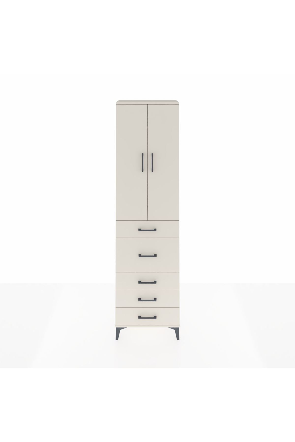 Arges Dolap 2 Raflı 5 Çekmeceli 2 Kapaklı 60x30x221 Aytaşı-Aytaşı