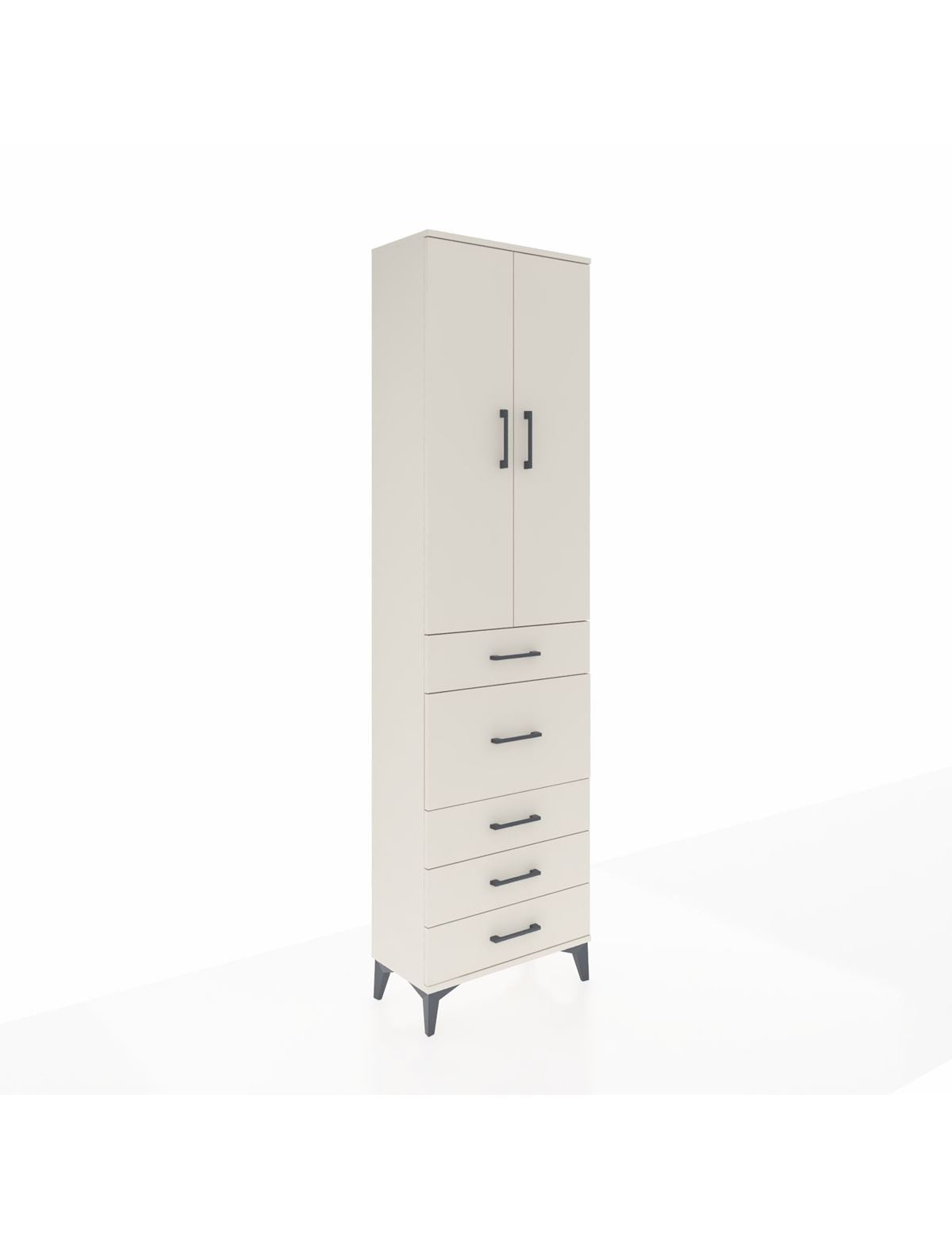 Arges Dolap 2 Raflı 5 Çekmeceli 2 Kapaklı 60x30x221 Aytaşı-Aytaşı