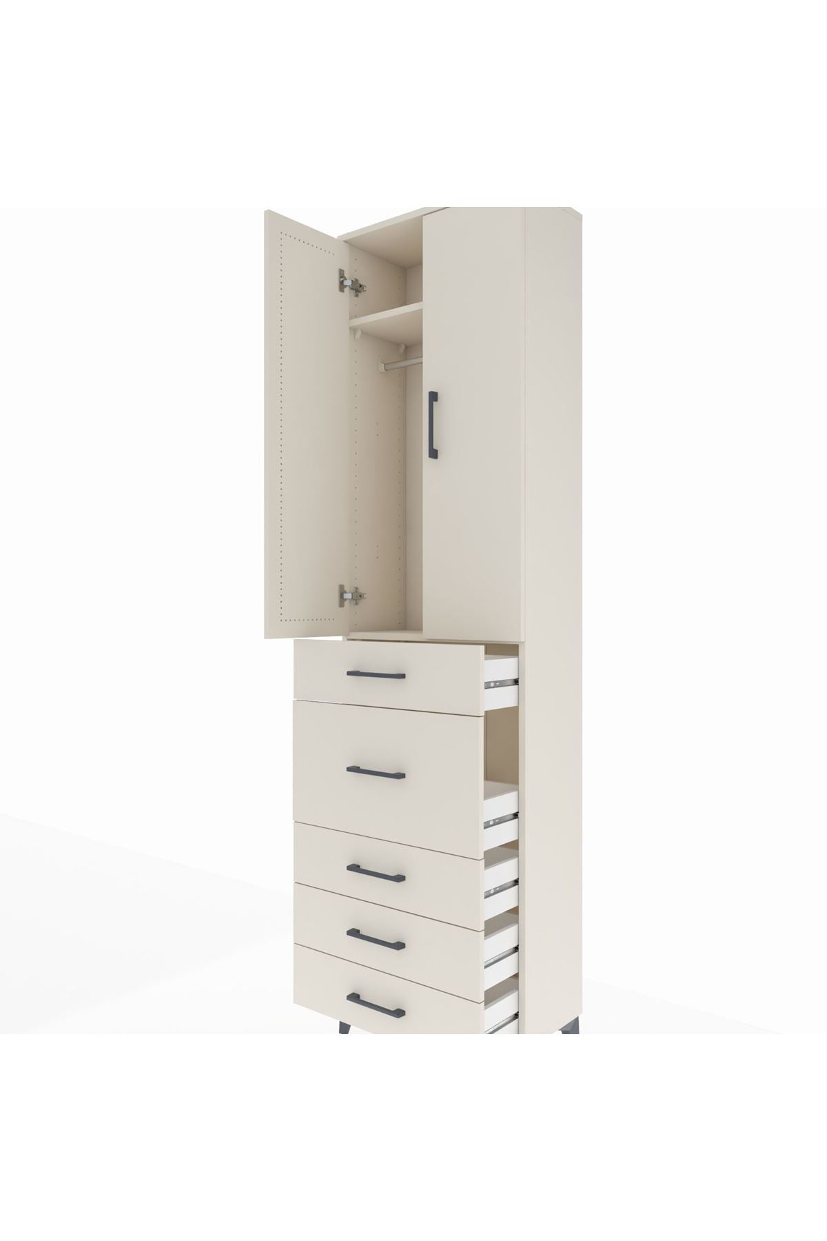 Arges Dolap 2 Raflı 5 Çekmeceli 2 Kapaklı 60x30x221 Aytaşı-Aytaşı