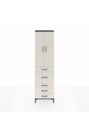 Arges Dolap 2 Raflı 5 Çekmeceli 2 Kapaklı 60x30x221 Antrasit-Aytaşı