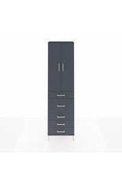 Arges Dolap 2 Raflı 5 Çekmeceli 2 Kapaklı 60x30x221 Antrasit-Antrasit