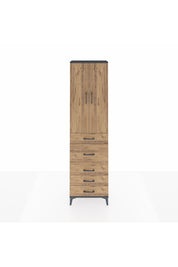 Arges Dolap 2 Raflı 5 Çekmeceli 2 Kapaklı 60x30x221 Antrasit-Çam