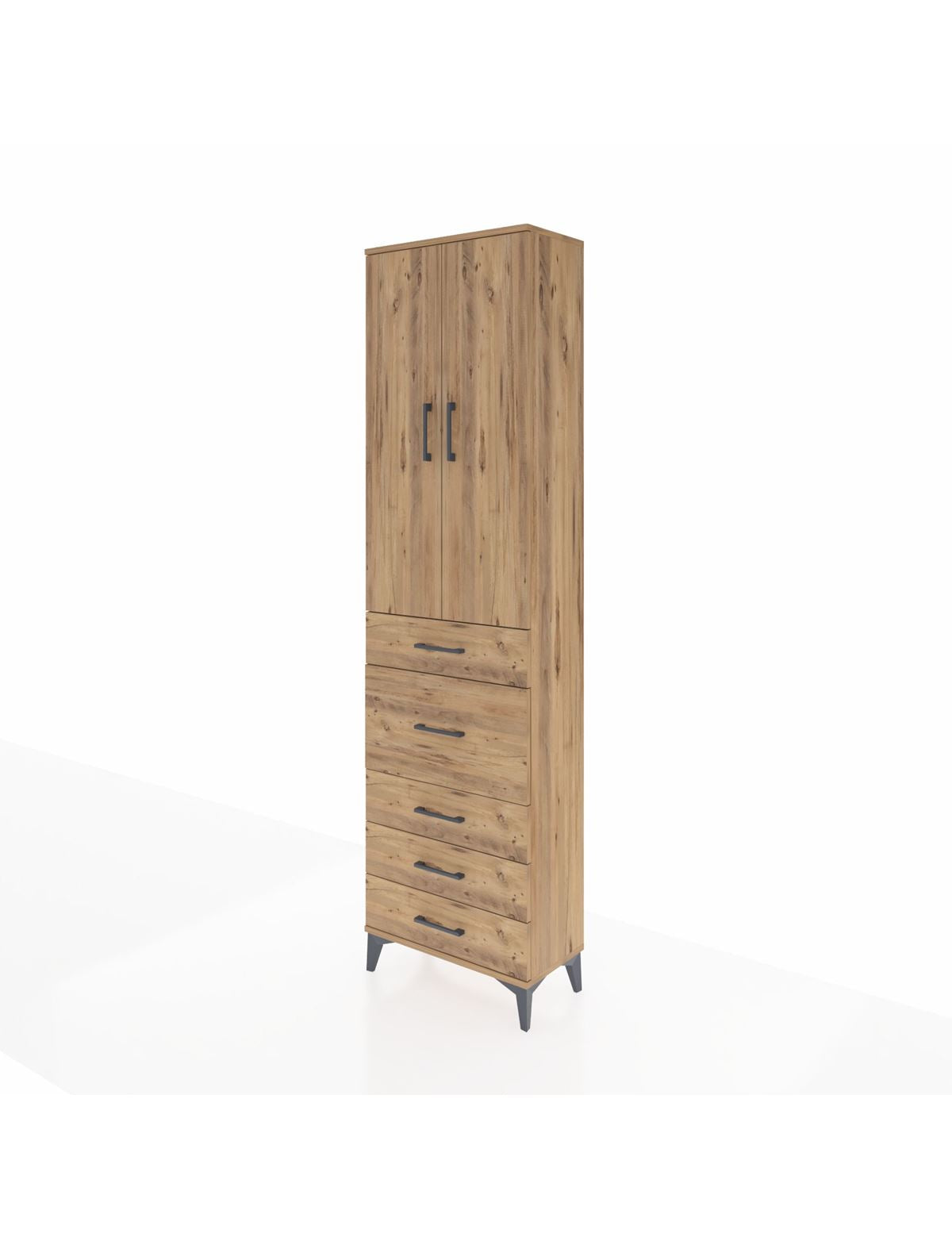 Arges Dolap 2 Raflı 5 Çekmeceli 2 Kapaklı 60x30x221 - S29M121V9A