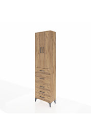 Arges Dolap 2 Raflı 5 Çekmeceli 2 Kapaklı 60x30x221 Çam-Çam