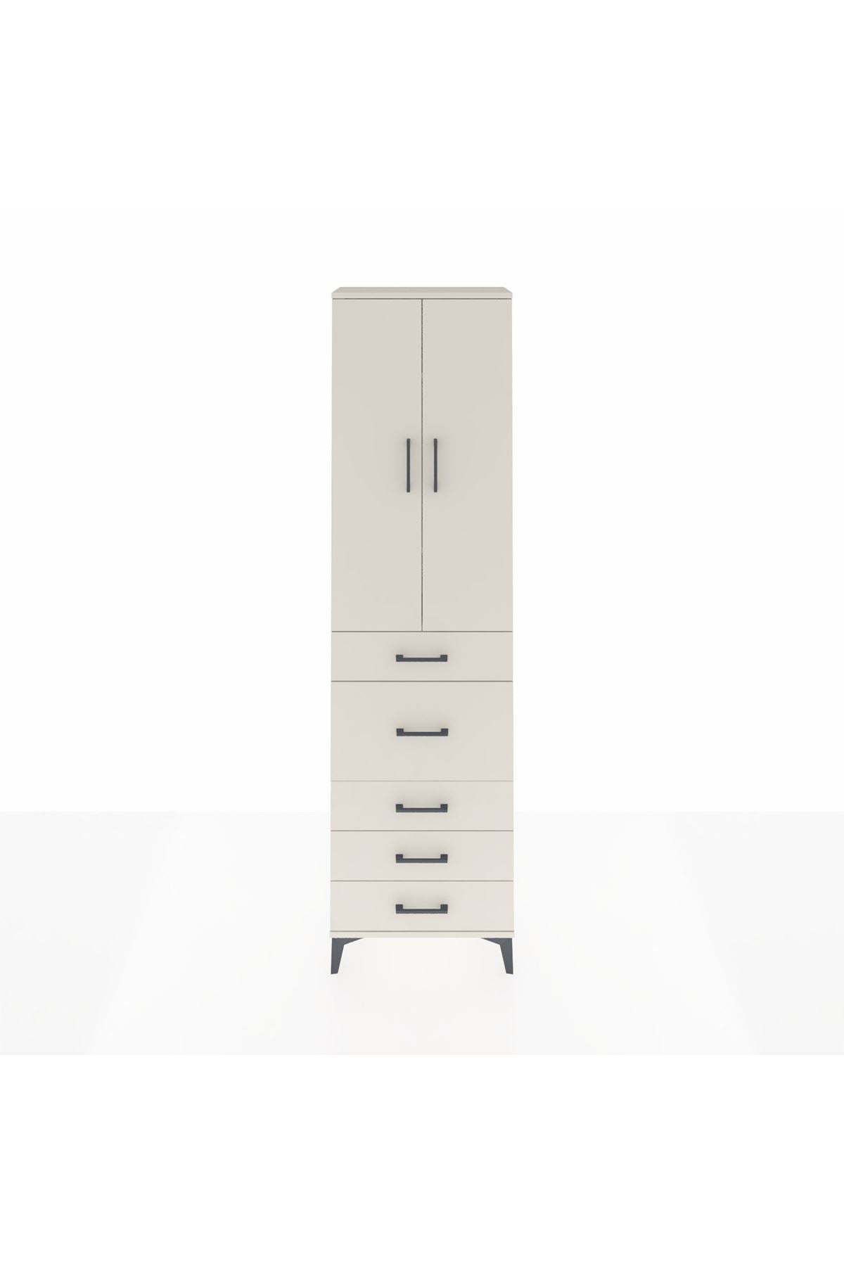 Arges Dolap 3 Raflı 5 Çekmeceli 2 Kapaklı 60x30x221 Aytaşı-Aytaşı