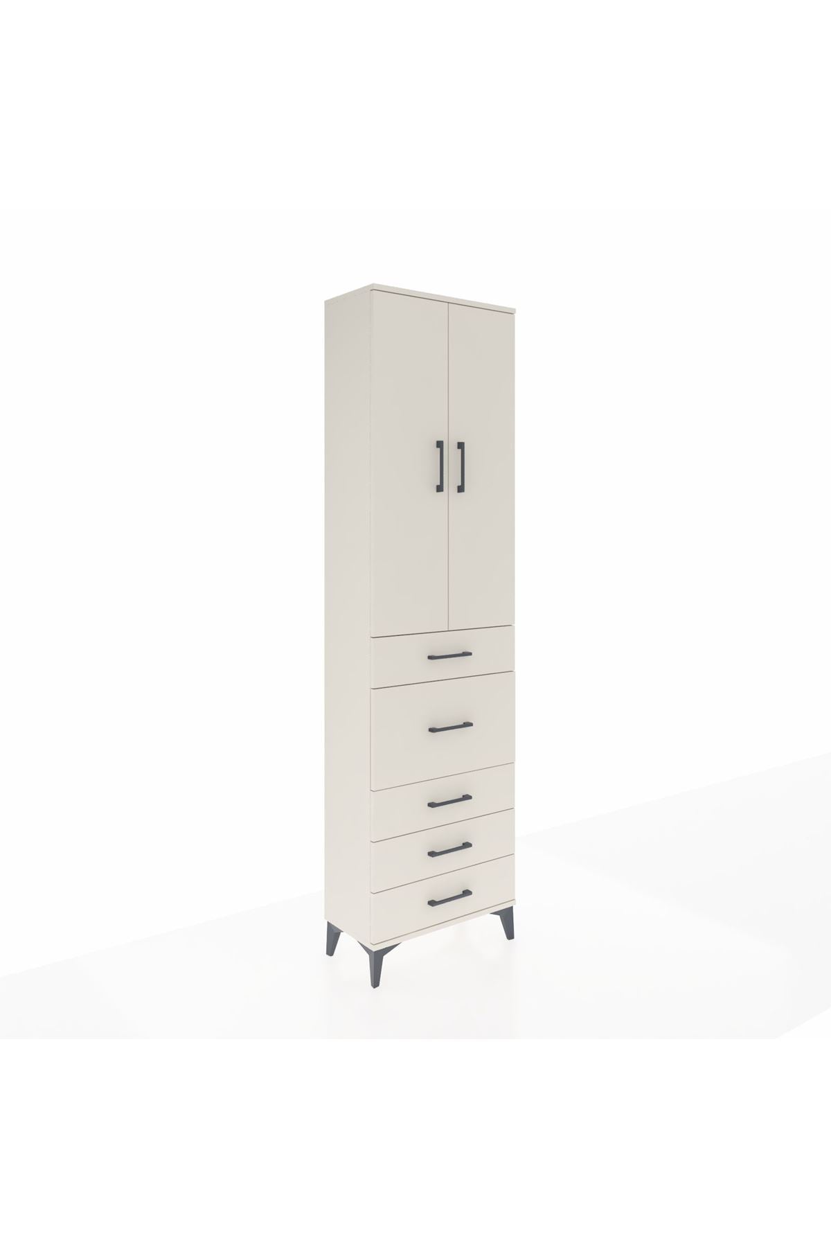 Arges Dolap 3 Raflı 5 Çekmeceli 2 Kapaklı 60x30x221 Aytaşı-Aytaşı