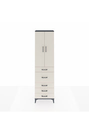 Arges Dolap 3 Raflı 5 Çekmeceli 2 Kapaklı 60x30x221 Antrasit-Aytaşı