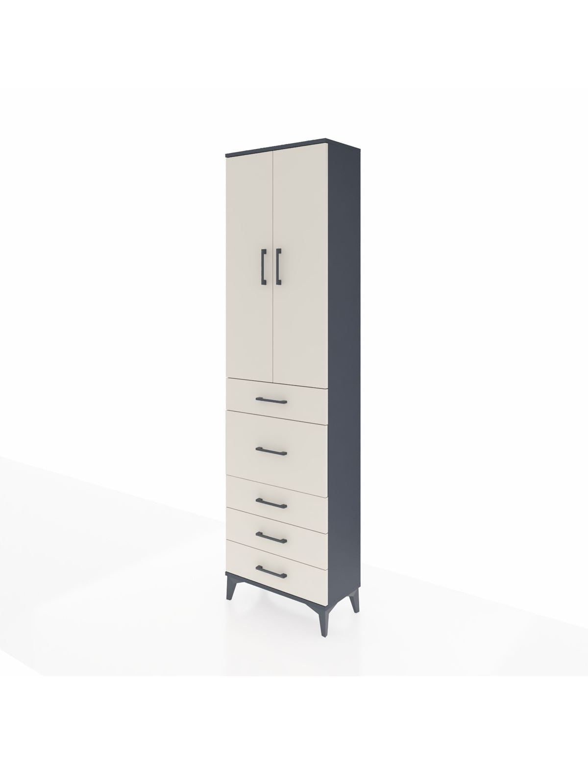 Arges Dolap 3 Raflı 5 Çekmeceli 2 Kapaklı 60x30x221 - S29M122V4A