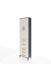 Arges Dolap 3 Raflı 5 Çekmeceli 2 Kapaklı 60x30x221 Antrasit-Aytaşı