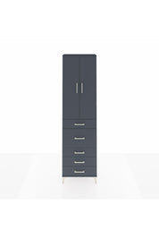 Arges Dolap 3 Raflı 5 Çekmeceli 2 Kapaklı 60x30x221 Antrasit-Antrasit