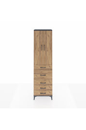 Arges Dolap 3 Raflı 5 Çekmeceli 2 Kapaklı 60x30x221 Antrasit-Çam