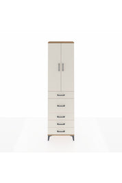 Arges Dolap 3 Raflı 5 Çekmeceli 2 Kapaklı 60x30x221 Çam-Aytaşı