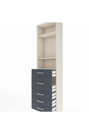 Arges Dolap 3 Raflı 5 Çekmeceli 60x30x221 Aytaşı-Antrasit