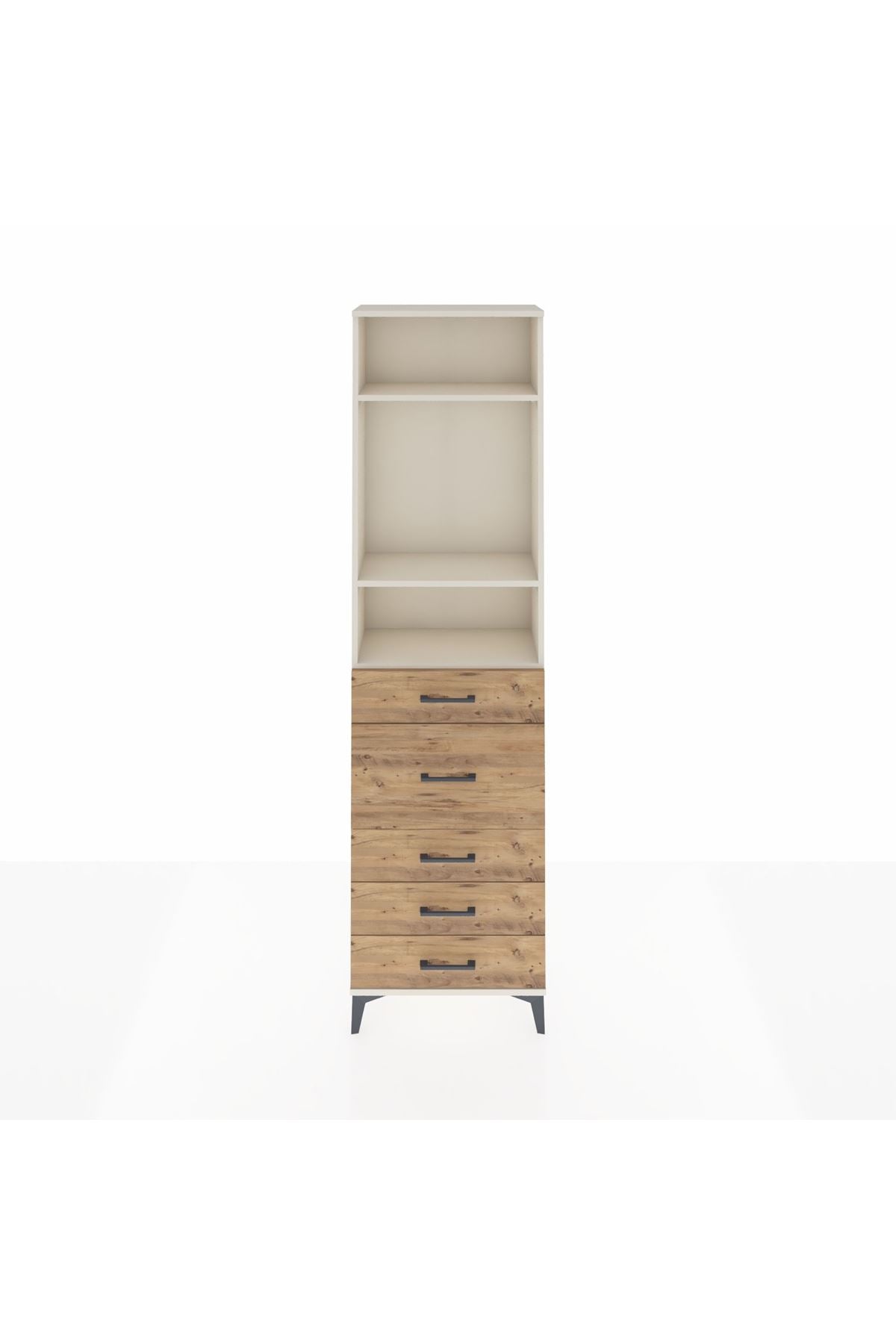 Arges Dolap 3 Raflı 5 Çekmeceli 60x30x221 Aytaşı-Çam