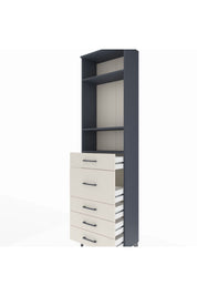 Arges Dolap 3 Raflı 5 Çekmeceli 60x30x221 Antrasit-Aytaşı