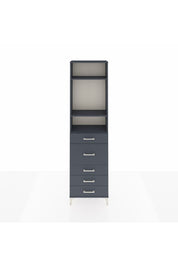Arges Dolap 3 Raflı 5 Çekmeceli 60x30x221 Antrasit-Antrasit