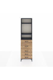 Arges Dolap 3 Raflı 5 Çekmeceli 60x30x221 Antrasit-Çam