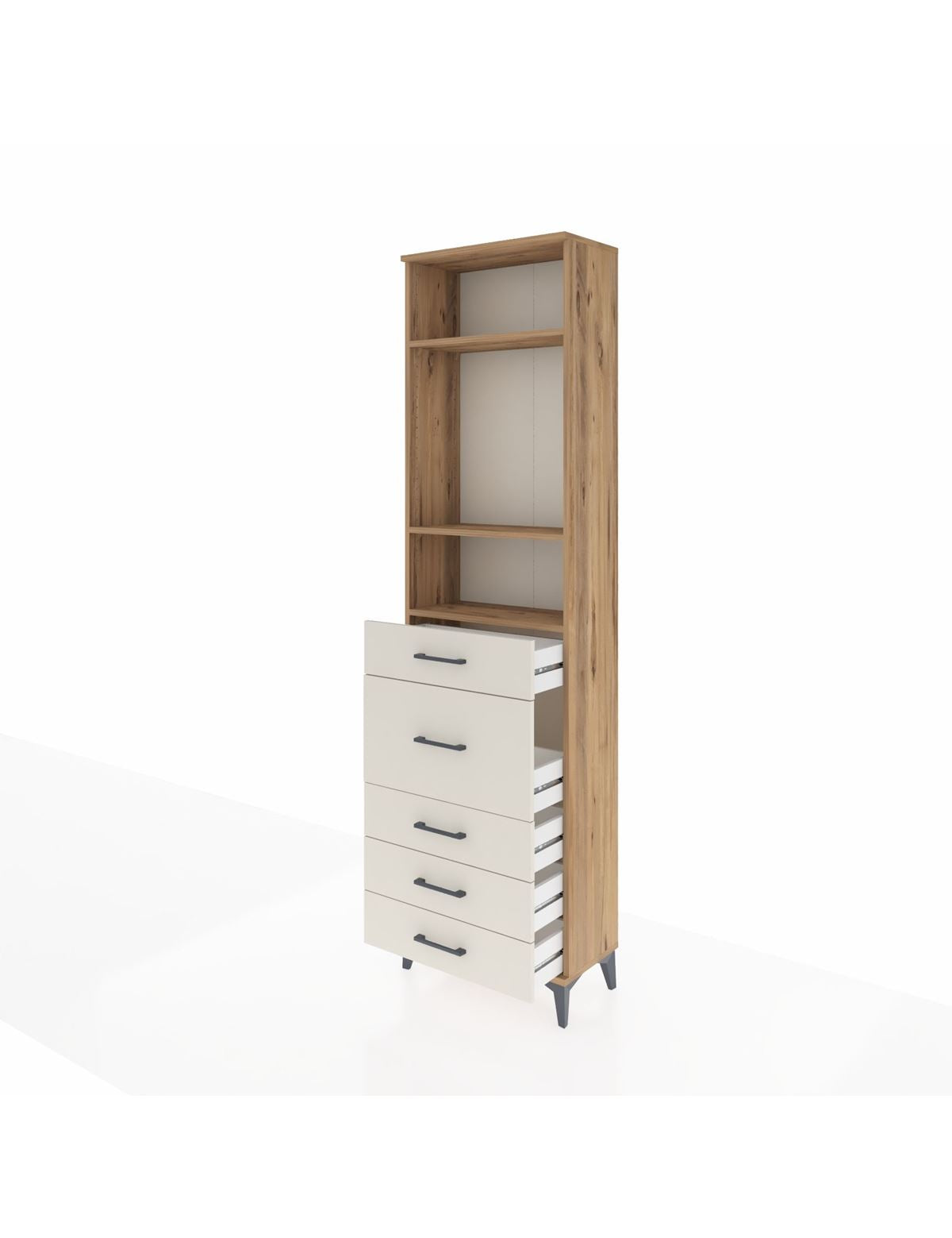 Arges Dolap 3 Raflı 5 Çekmeceli 60x30x221 - S29M123V7A