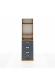 Arges Dolap 3 Raflı 5 Çekmeceli 60x30x221 Çam-Antrasit