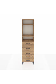 Arges Dolap 3 Raflı 5 Çekmeceli 60x30x221 Çam-Çam