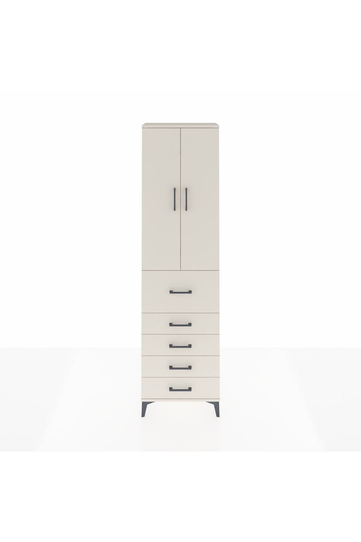 Arges Dolap 2 Raflı 5 Çekmeceli 2 Kapaklı 60x30x221 Aytaşı-Aytaşı