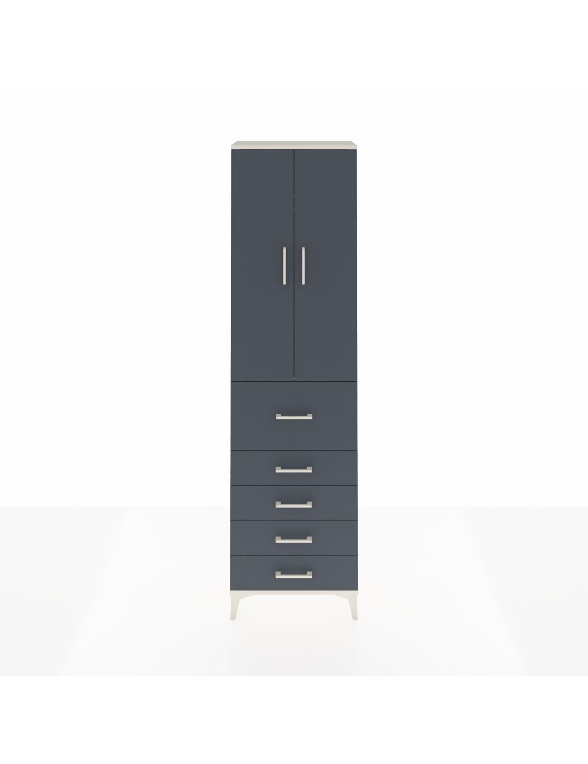 Arges Dolap 2 Raflı 5 Çekmeceli 2 Kapaklı 60x30x221 Aytaşı-Antrasit