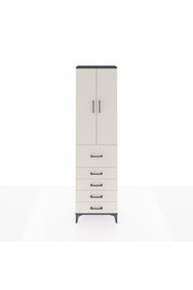 Arges Dolap 2 Raflı 5 Çekmeceli 2 Kapaklı 60x30x221 Antrasit-Aytaşı