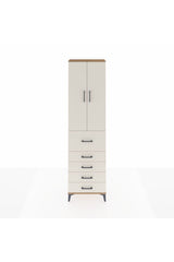 Arges Dolap 2 Raflı 5 Çekmeceli 2 Kapaklı 60x30x221