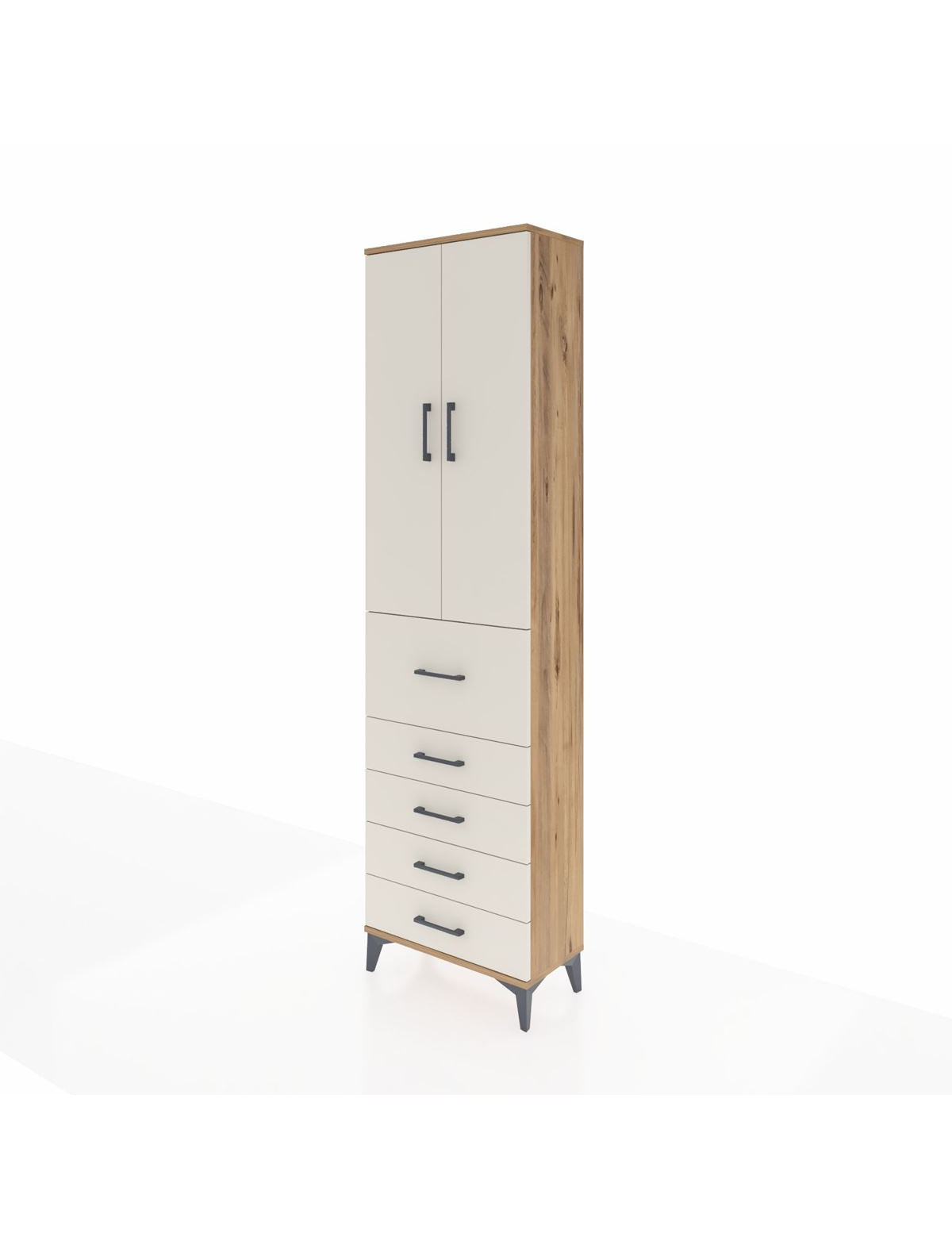Arges Dolap 2 Raflı 5 Çekmeceli 2 Kapaklı 60x30x221 - S29M124V7A