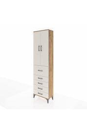 Arges Dolap 2 Raflı 5 Çekmeceli 2 Kapaklı 60x30x221 Çam-Aytaşı