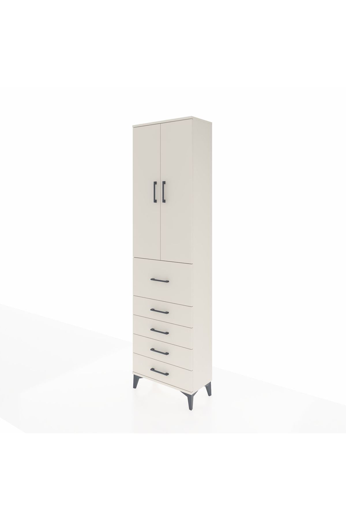 Arges Dolap 3 Raflı 5 Çekmeceli 2 Kapaklı 60x30x221 Aytaşı-Aytaşı