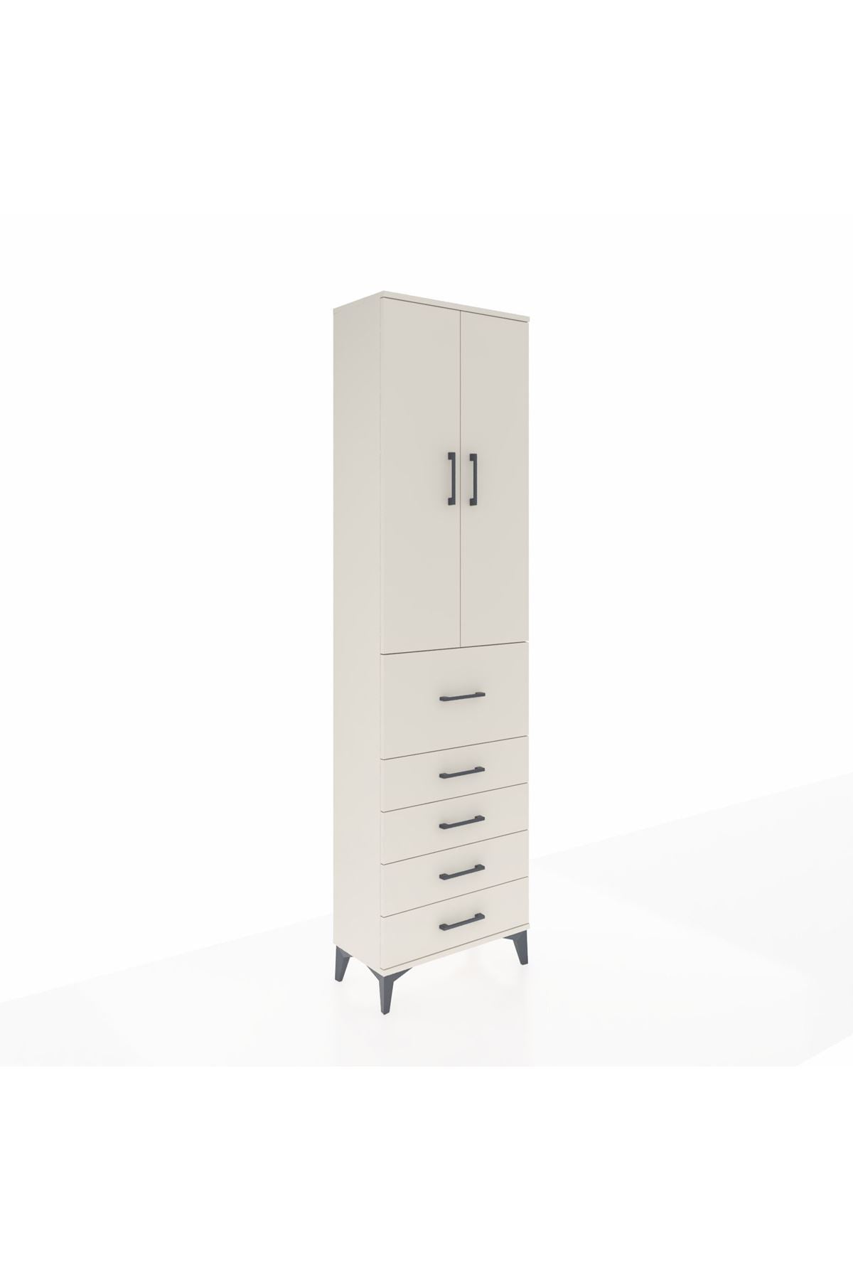 Arges Dolap 3 Raflı 5 Çekmeceli 2 Kapaklı 60x30x221 Aytaşı-Aytaşı