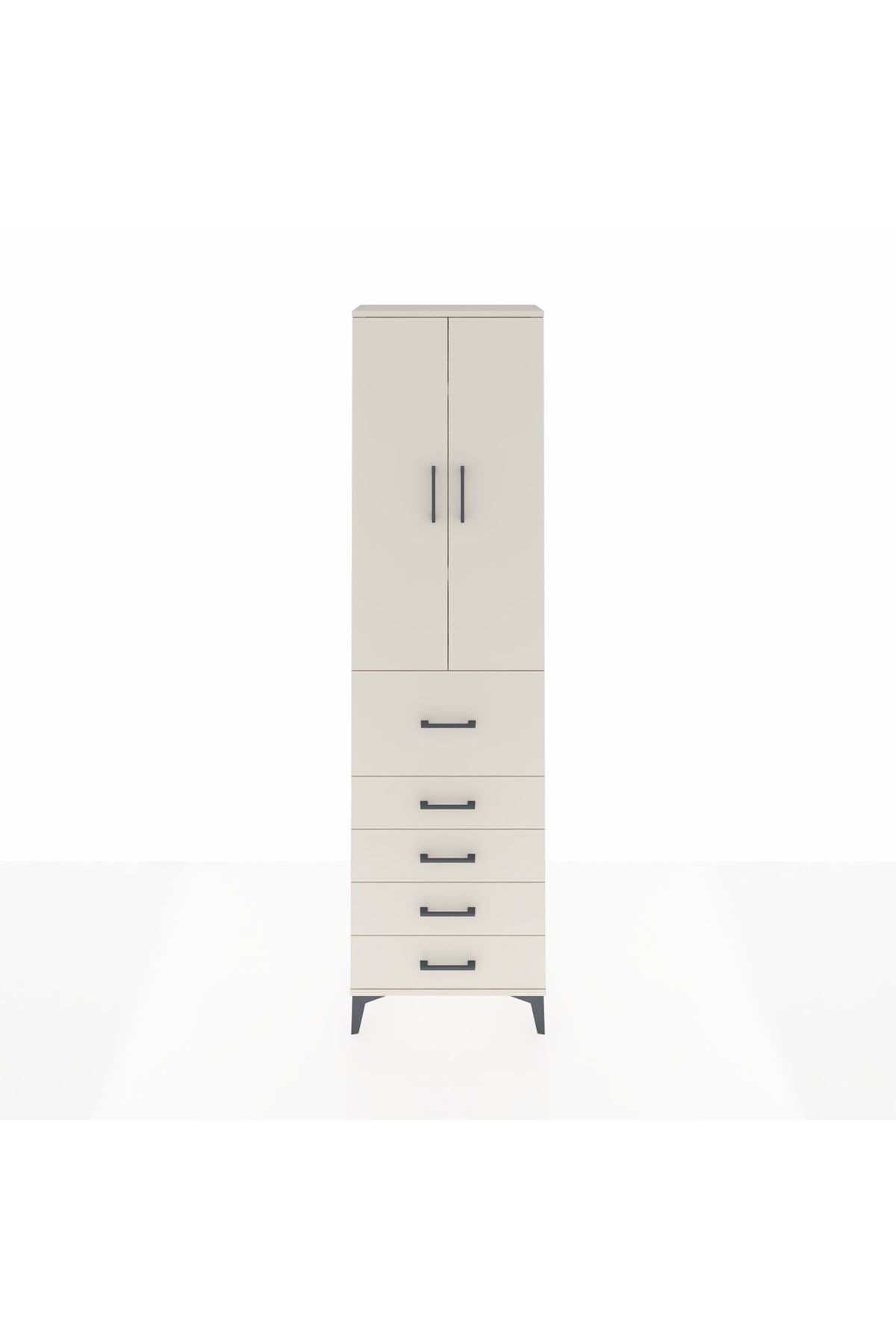 Arges Dolap 3 Raflı 5 Çekmeceli 2 Kapaklı 60x30x221 Aytaşı-Aytaşı