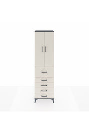 Arges Dolap 3 Raflı 5 Çekmeceli 2 Kapaklı 60x30x221 Antrasit-Aytaşı