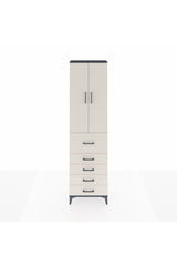 Arges Dolap 3 Raflı 5 Çekmeceli 2 Kapaklı 60x30x221