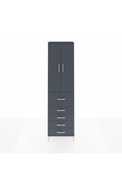 Arges Dolap 3 Raflı 5 Çekmeceli 2 Kapaklı 60x30x221 Antrasit-Antrasit