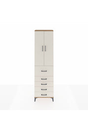 Arges Dolap 3 Raflı 5 Çekmeceli 2 Kapaklı 60x30x221 Çam-Aytaşı