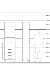 Arges Dolap 3 Raflı 5 Çekmeceli 60x30x221 Aytaşı-Aytaşı