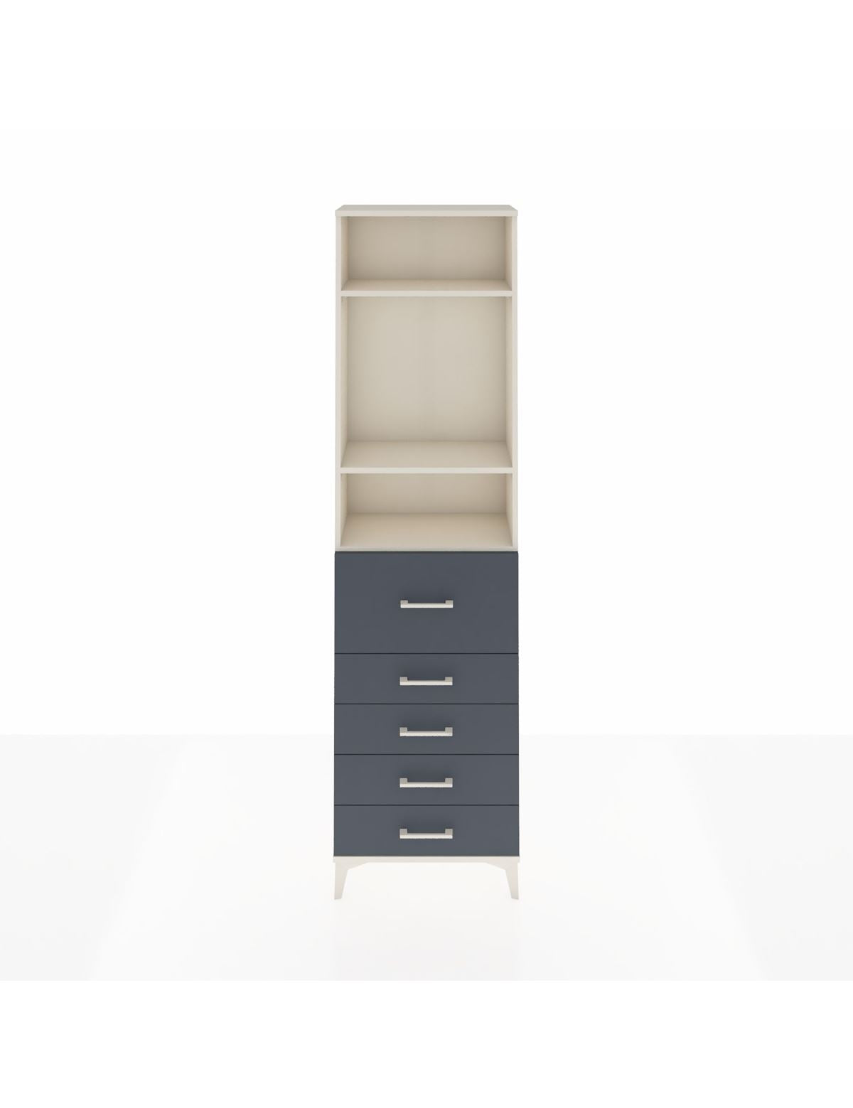 Arges Dolap 3 Raflı 5 Çekmeceli 60x30x221 Aytaşı-Antrasit