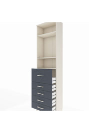 Arges Dolap 3 Raflı 5 Çekmeceli 60x30x221 Aytaşı-Antrasit