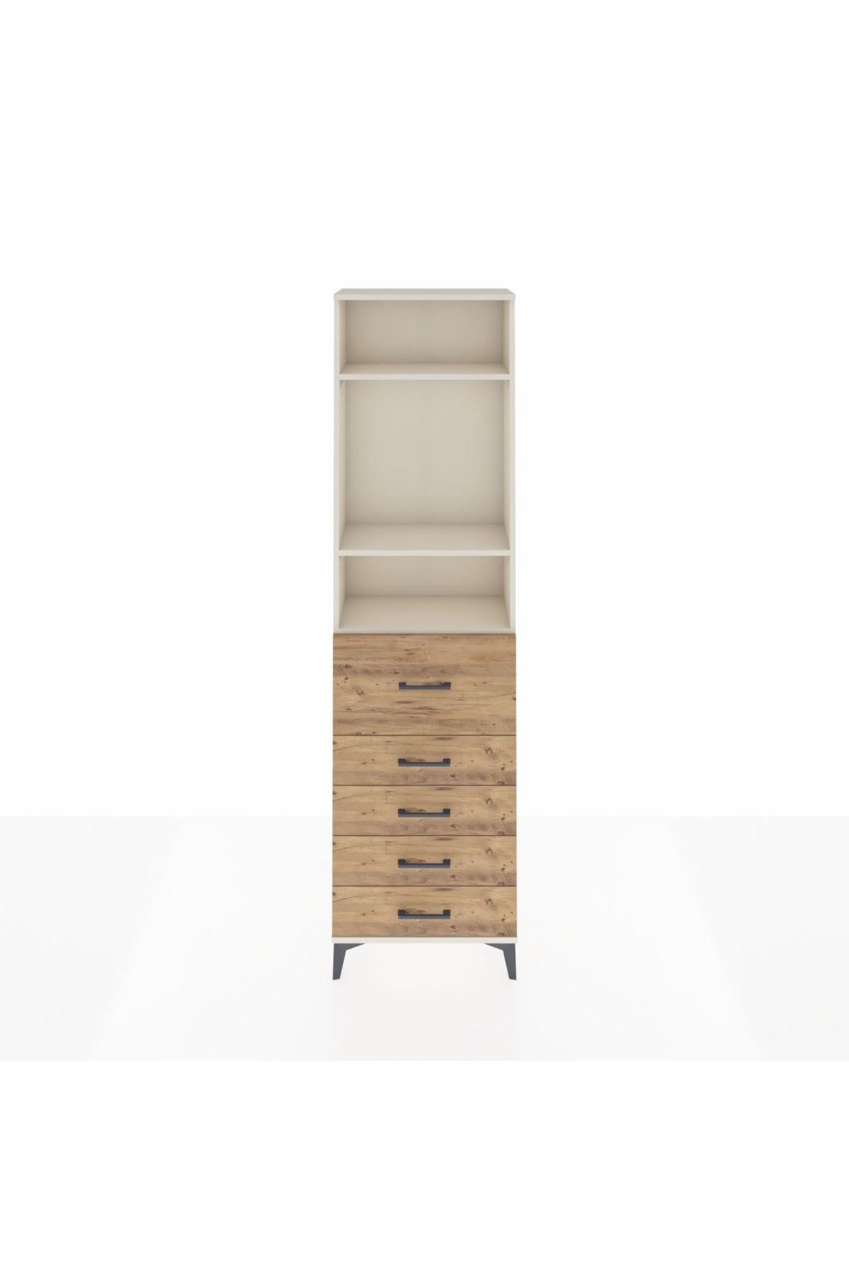 Arges Dolap 3 Raflı 5 Çekmeceli 60x30x221 Aytaşı-Çam