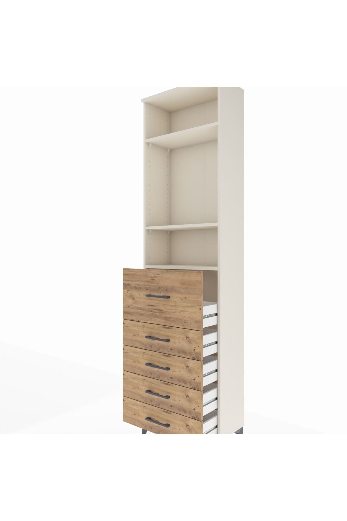 Arges Dolap 3 Raflı 5 Çekmeceli 60x30x221 Aytaşı-Çam