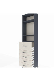 Arges Dolap 3 Raflı 5 Çekmeceli 60x30x221 Antrasit-Aytaşı